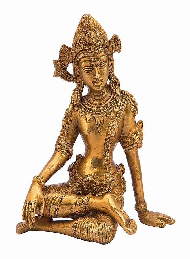 Kartique Indra Dev Sitting Murti | Gold Finish 6 Inch Vastu Decor for Home | Mandir Showpiece for Housewarming Gift | Indra Dev Statue for Pooja Room, Mandir Decoration - Image 1
